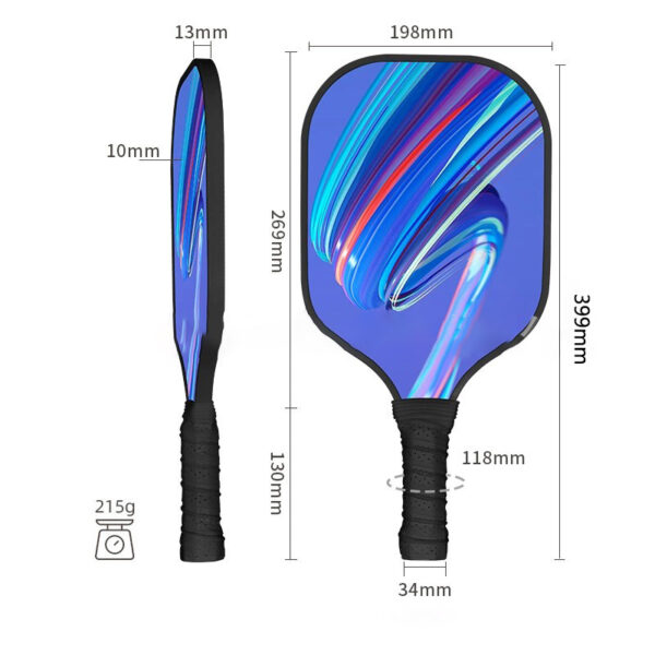 Fiber Glass Pickleball Paddle Set Blue Rackets Balls Cover - Image 3