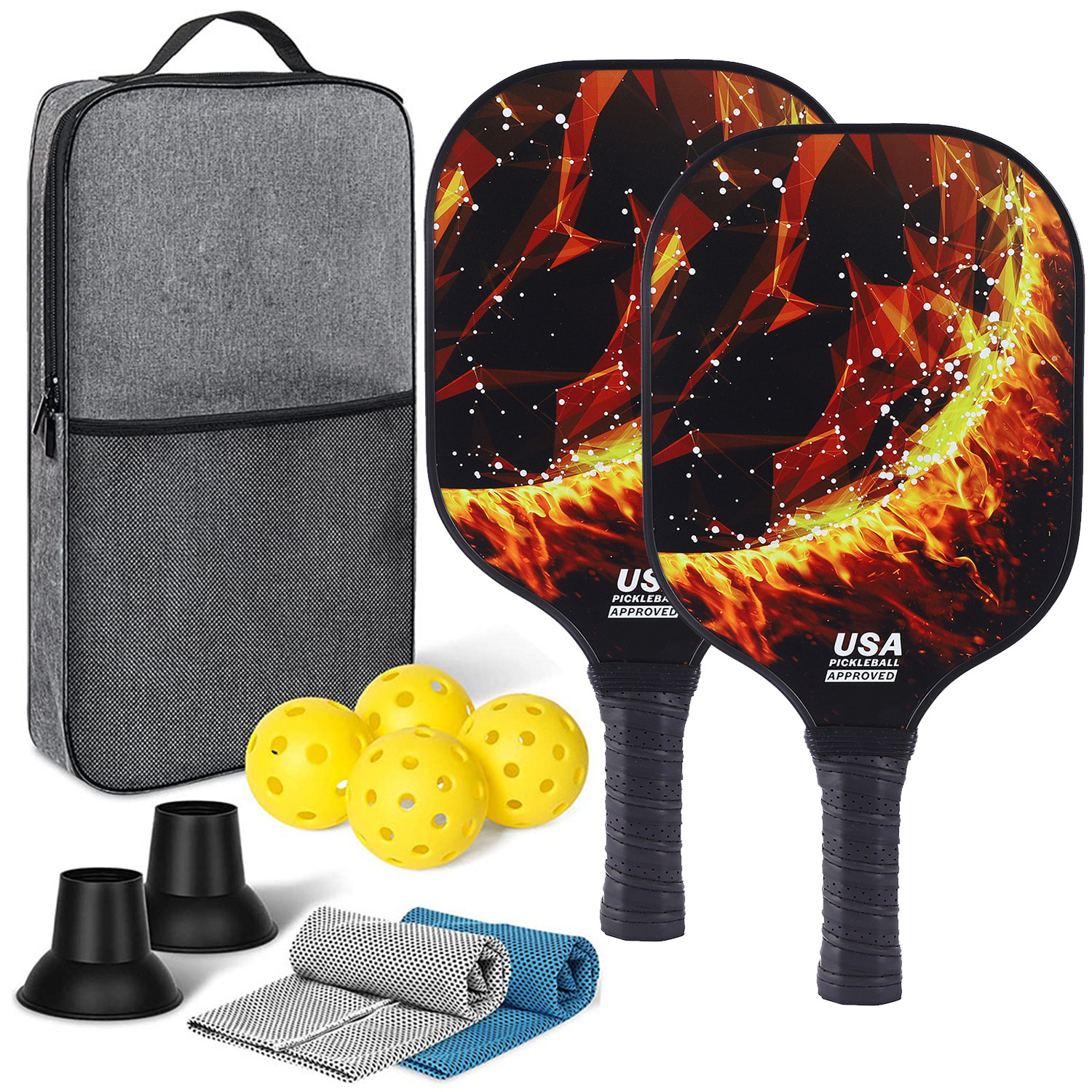 Unique Pickleball Paddle Set With Balls Towels Retrievers