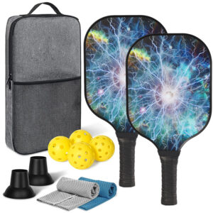 Lightning Pickleball Paddle Set With Balls Towels Retrievers