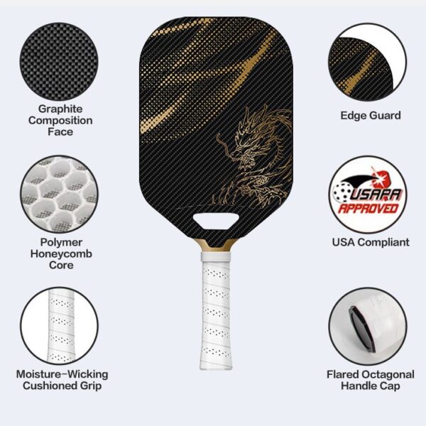 Dragon Pickleball Paddle Set With Balls Towels Retrievers - Image 2