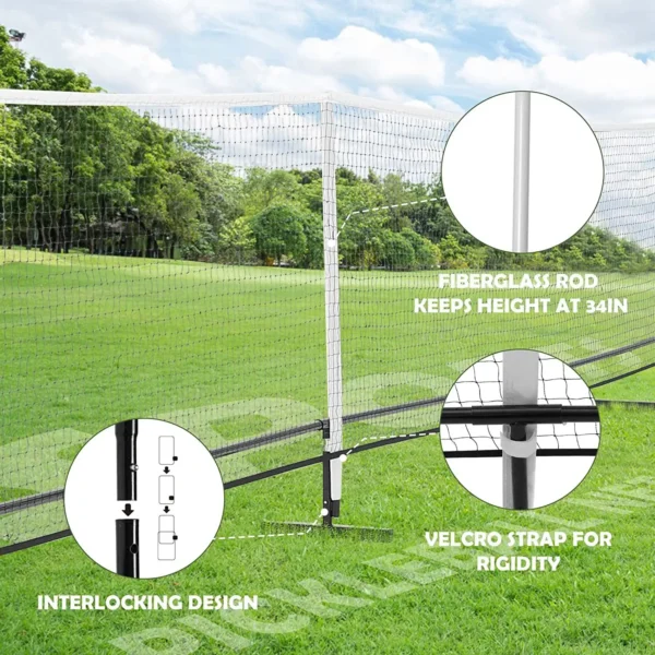 Metal Frame Pickleball Net With Carry Bag For Outdoor Indoor - Image 4