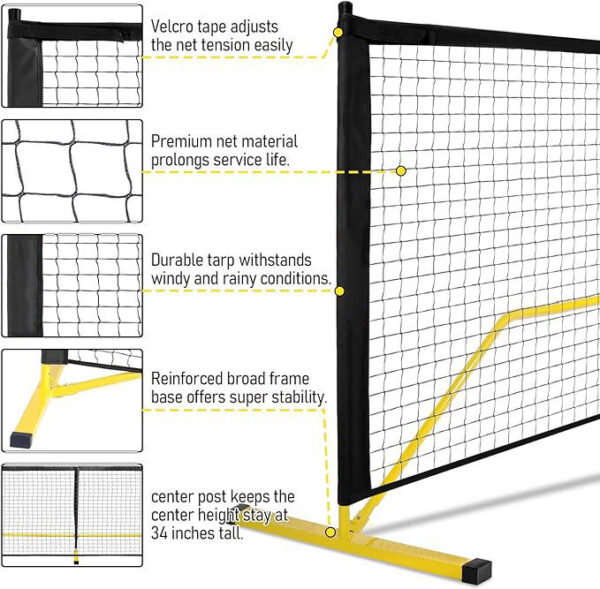 Metal Frame Pickleball Net With Carry Bag For Outdoor Indoor - Image 2