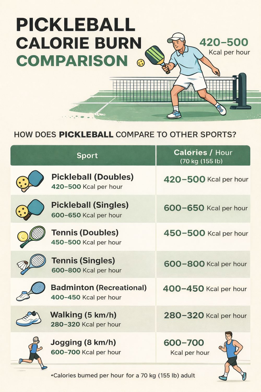 pickleball calorie burn